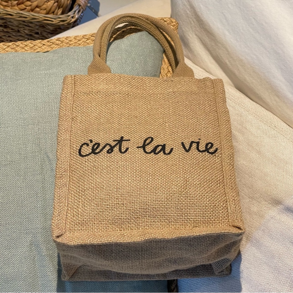The Little Market Lined Burlap Tote